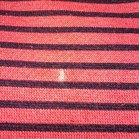 Vintage 80s 90s BUGLE BOY Red Sweater Sweatshirt L Striped Mock Neck *FLAWS - Picture 4 of 11